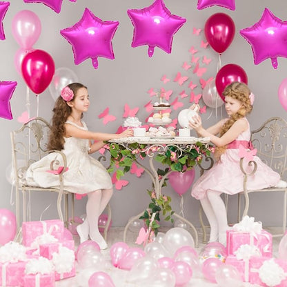 MEETINGU Star Balloons, 18 Inch Rose Mylar Star Foil Balloons - Image 5