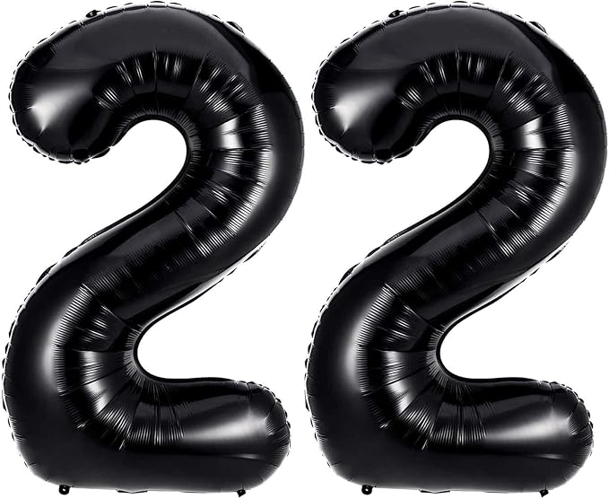 40 Inch Black 22 Balloons Giant Number 22 Balloons Black 22 Birthday Balloons by LHOAVWE