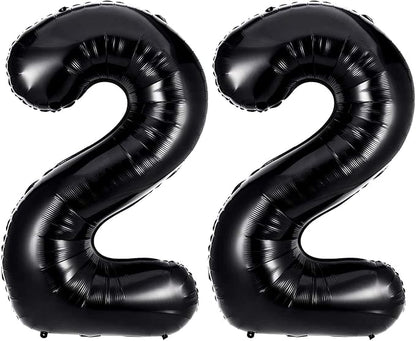 40 Inch Black 22 Balloons Giant Number 22 Balloons Black 22 Birthday Balloons by LHOAVWE