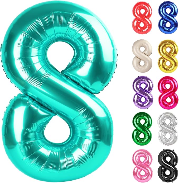 Nile Blue Number 8 Balloon 40 Inch by IWERP