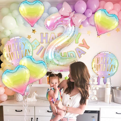 Pastel Birthday Balloon for Pastel Party Decorations, 40 inch Large Number 3 - Image 5