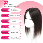Hair Toppers for Women Real Human Hair Topper Upgrade Swiss Lace Middle Part Clip in Bangs Remy Human Hair Straight Hairpieces for Thinning Realistic Scalp 360° Cover Gray Hairy Roots Medium Brown