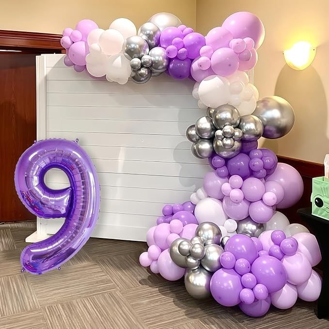 Purple 8 Balloon Number, 40 Inch Number 8 Balloon Big Purple 8 Foil Mylar - Image 5