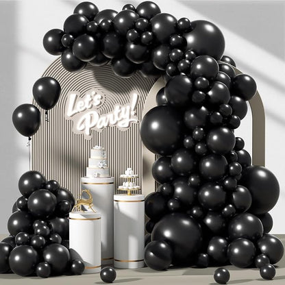 Awenztech 122pcs Black Balloon Arch Kit, 18 12 10 5 inch Black Latex Balloons by Awenztech