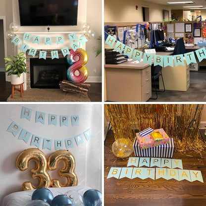 Teal Happy Birthday Banner - Image 7