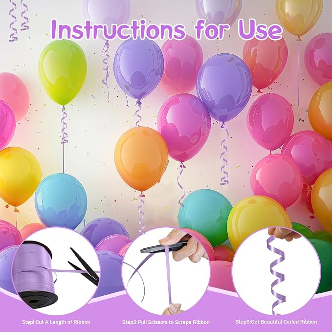 500 Yards Curling Ribbon， Light Purple Balloon String Ribbon，for Gift - Image 6