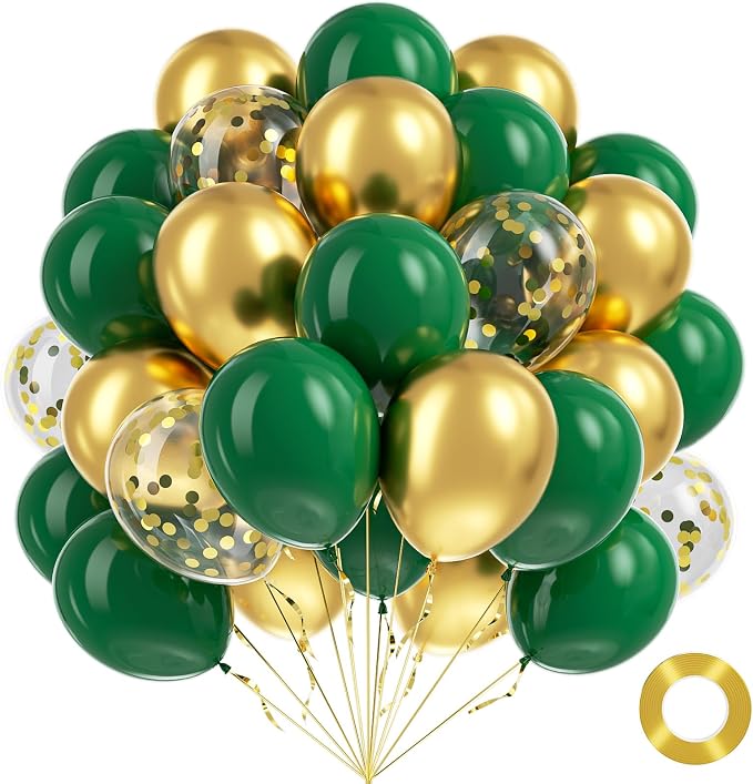 BAUANOOY Green and Gold Balloons by BAUANOOY