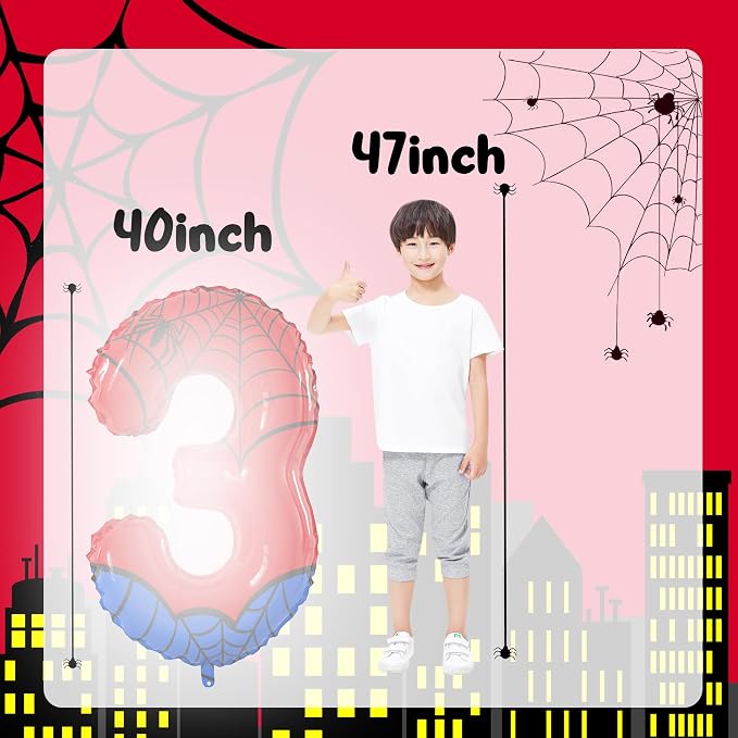 40 Inch Giant Spider Theme Number Foil Balloons - Image 2
