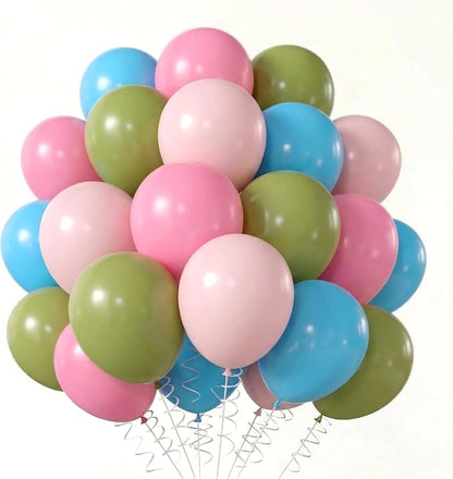 Blue Pink Green Balloons Dusty Green Blue Light Pink Latex Balloons 12inch Mist by Unknown