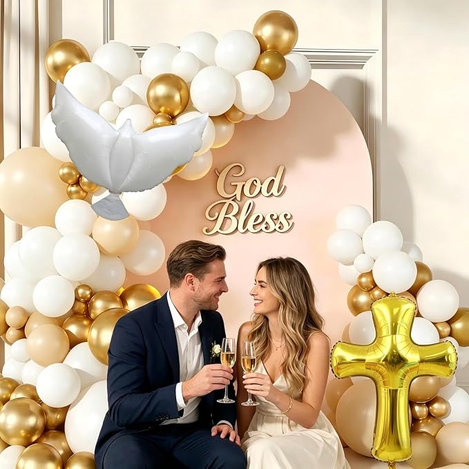 First Communion Decorations Baptism Decorations Balloon Garland Arch Kit 160Pcs - Image 3