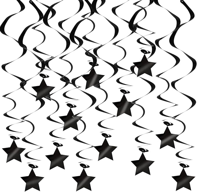 BEISHIDA Black Stars Hanging Swirls Bachelorette Graduation Hanging Ornament by Beishida