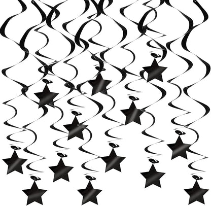 BEISHIDA Black Stars Hanging Swirls Bachelorette Graduation Hanging Ornament by Beishida