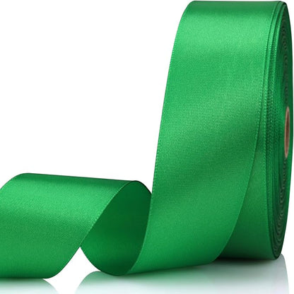 1-1/2 Inch 60 Yards Green Solid Satin Ribbon by Unknown