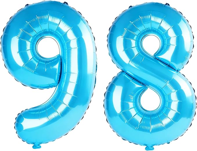 40 Inch Number 98 Balloons for 98th Birthday Party Decorations, 0-100 Jewelry by FOBELEC