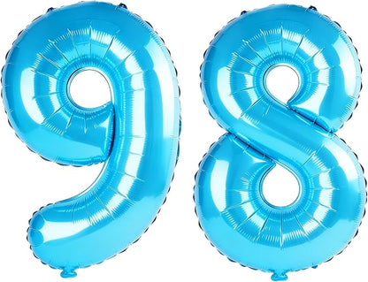 40 Inch Number 98 Balloons for 98th Birthday Party Decorations, 0-100 Jewelry by FOBELEC