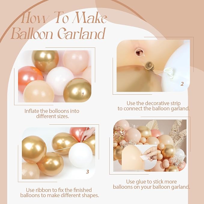 125pcs Peach Balloon Arch Kit - Image 3