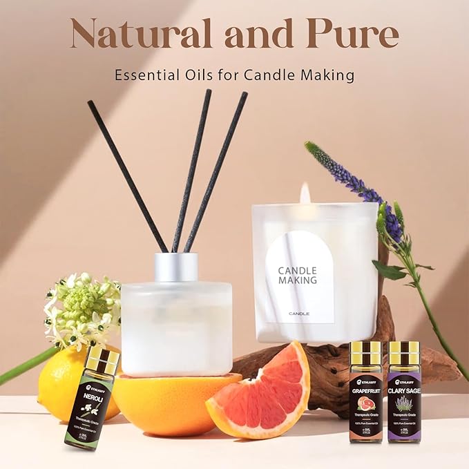 Essential Oils Set 40 Pcs, Essential Oils Perfect for Diffuser, Fragrance Oil Set for Massage, Soap, Candle Bath Bombs Making
