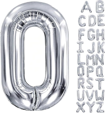 40 Inch Silver Letter Balloon, Large Foil Alphabet Balloons Birthday by Aeniaza