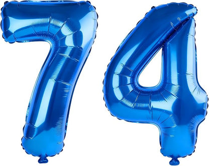 40 Inch Number 74 Balloons for 74th Birthday Party Decorations, 0-100 Dark Blue by FOBELEC