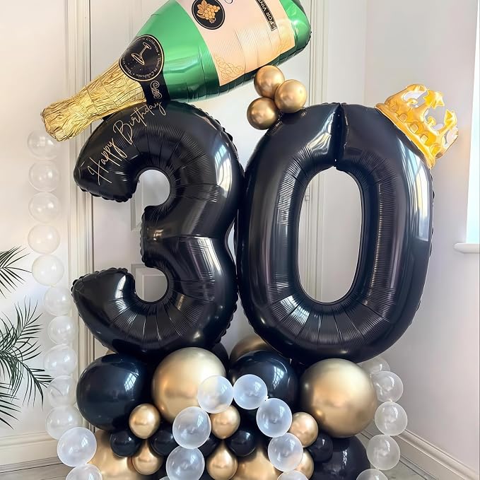 Black 17 Balloon Number, 40 Inch Number 17 Balloon Large Black Foil Mylar - Image 6
