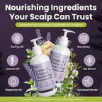 Marie Originals Eczema & Psoriasis Nourishing Shampoo and Conditioner Bundle – Itchy Scalp Relief, Dry Scalp Shampoo & Hydrating Conditioner with Tea Tree, Lavender & Peppermint – 8 oz Each