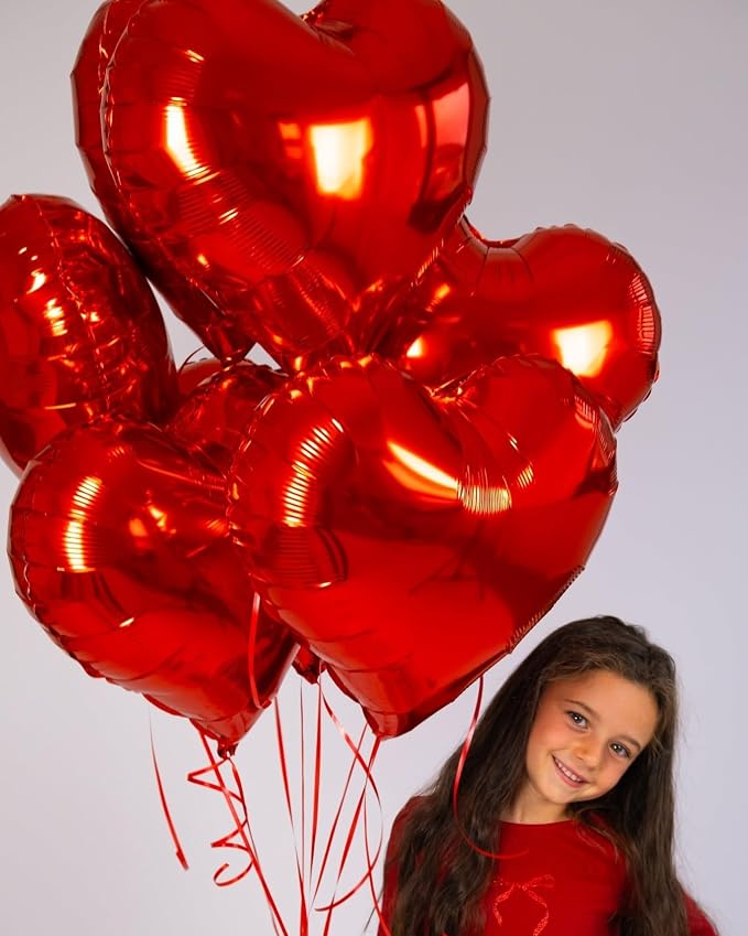Red Heart Balloons, 18Inch Red Love Helium Polyester Film Balloon - Image 4