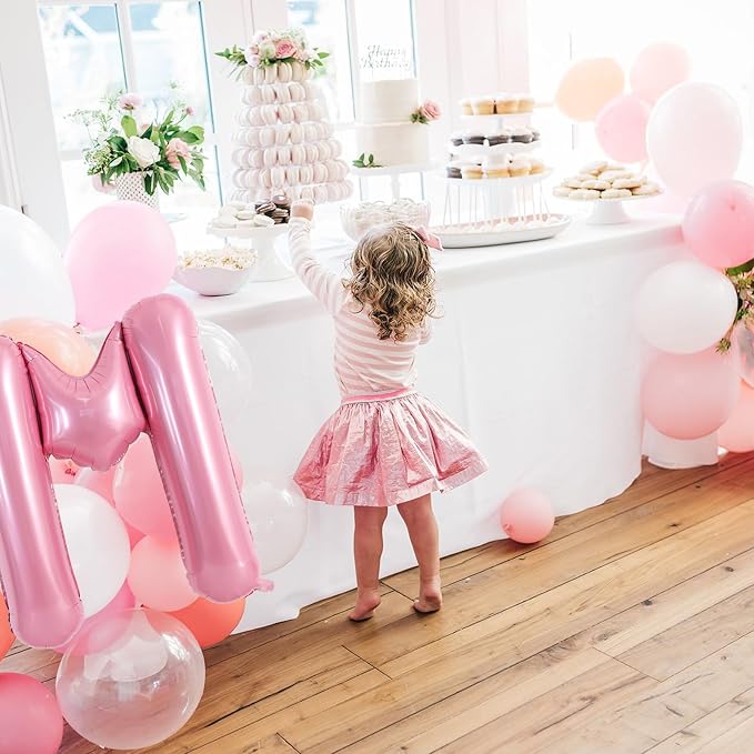 TONIFUL 40 Inch Large Pink Letter M Balloons Giant Foil Mylar Alphabet Balloon - Image 4
