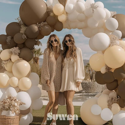 SUWEN 153Pcs Brown Balloons Garland Arch Kit 18 10 5 Inch Dark Light Brown | - Image 5