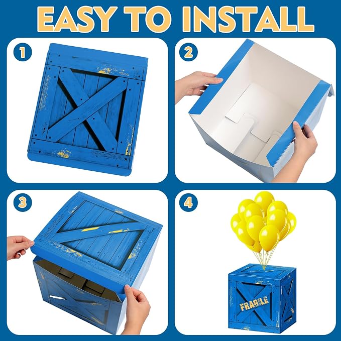 Qilery 24 Pcs Balloon Box Party Military Supply Fragile Loot Drop Box Party - Image 3