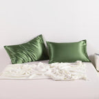 NTBAY 2 Pack Satin King Pillowcases for Hair and Skin, Luxurious and Silky Pillow Cases with Envelope Closure, 20x36 Inches, Olive Green