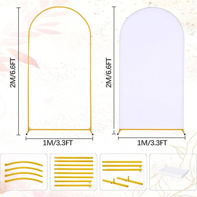 Vincidern 6.6FT Arch Backdrop Stand and Cover Set, Metal Arch Stand - Image 3