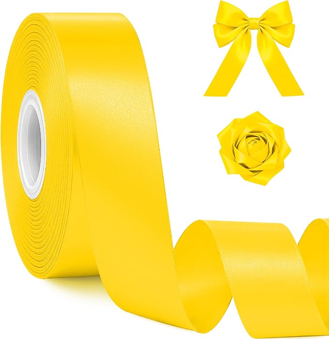 30Yards 1In Yellow Satin Ribbon by Fullive