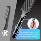 Hair Comb for Women and Men, Durable Detangling Hair Comb with Handle, Large Detangler Comb for Thin Straight Short Hair(Black)