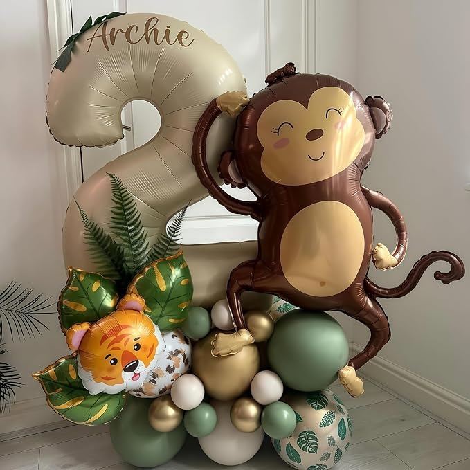 Cream Number 2 Balloons, 40 Inch 2 Balloons Giant Helium Foil Mylar Beige 2 - Image 4