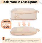 Veken 6/9/11 Set Compression Packing Cubes for Travel Essentials,Compressible Expandable Large Luggage Suitcase Organizer Bags for Clothing,Durable Space Saver Storage Bags(Beige)