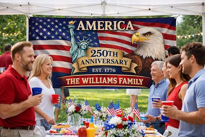 Personalized 250 Years of Freedom USA Banner 1776-2026, Patriotic American - Image 6