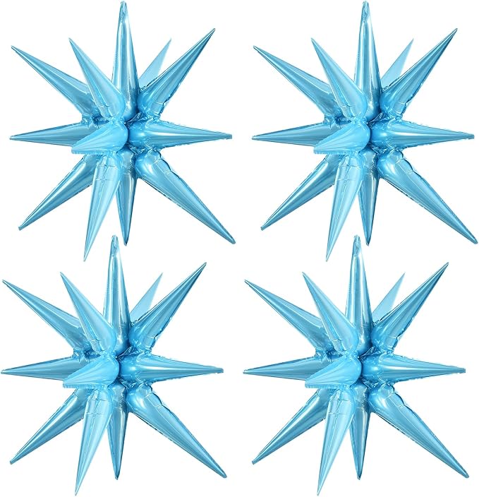 TONIFUL 4 Pcs Star Balloons Light Blue Foil Explosion Party Decoration | 22 by TONIFUL