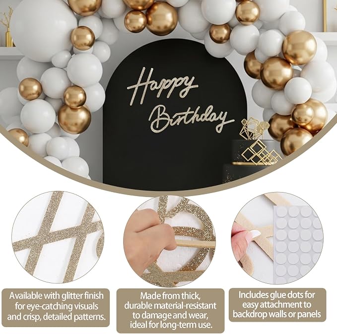 TONIFUL Happy Birthday Sign for Backdrop - Image 3