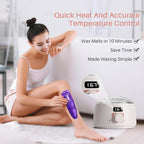 BLITZWAX Brazilian and Bikini Waxing Kit for Women, Hard Wax Warmer for Face, Legs, and Body, At Home Hair Removal Kit, Beginner Friendly, Quick Heating, 6 Packs Wax Beads