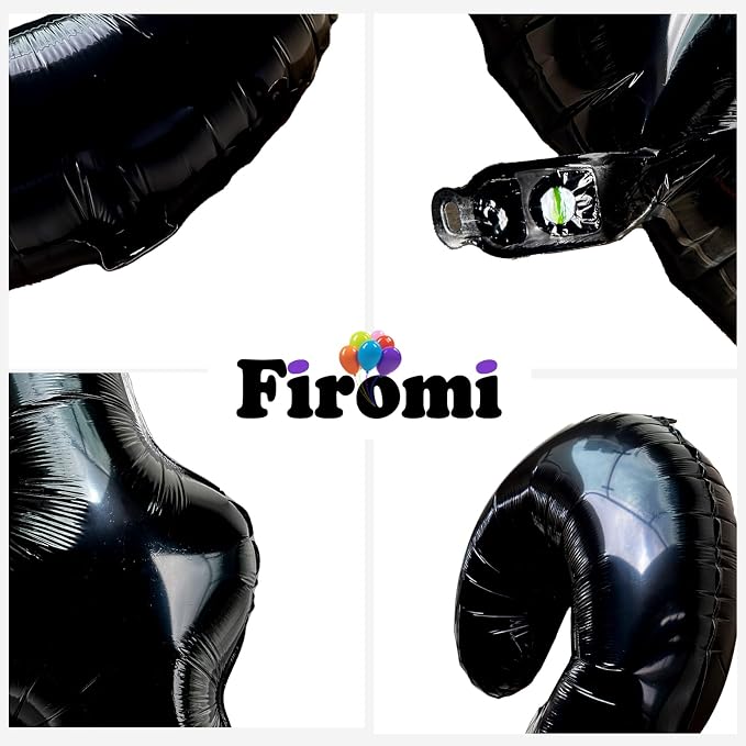 FIROMI 50 Number Balloons Black Big Mylar Foil 50th Balloon Numbers 40-inch | - Image 5
