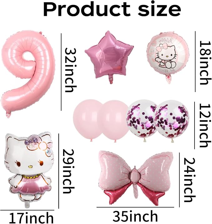 Cartoon Party Balloons, Cute Number 9 Balloon - Image 2