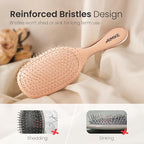 AIMIKE Rose Luxe Detangler Brush, Pain-Free Detangling Brush with Ultra-Soft FlexGlide Bristles, Effortlessly Remove Knots & Reduce Hair Breakage, Wet Dry Paddle Brush for Women Thin Fine Hair