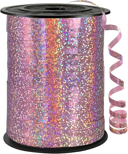 500 Yards Pink Laser Curling Ribbon, 1/5" Holographic Curly Ribbons, Curling by Unknown