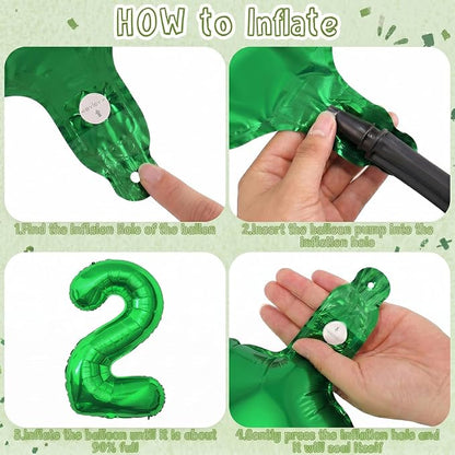 Green Number 12 Balloon 40 Inch, Glossy Foil Duo - Image 5