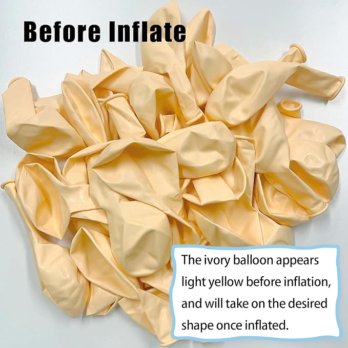 135pcs Ivory Balloons Garland Kit Different Sizes Of 18 12 10 5 Inch Cream - Image 2