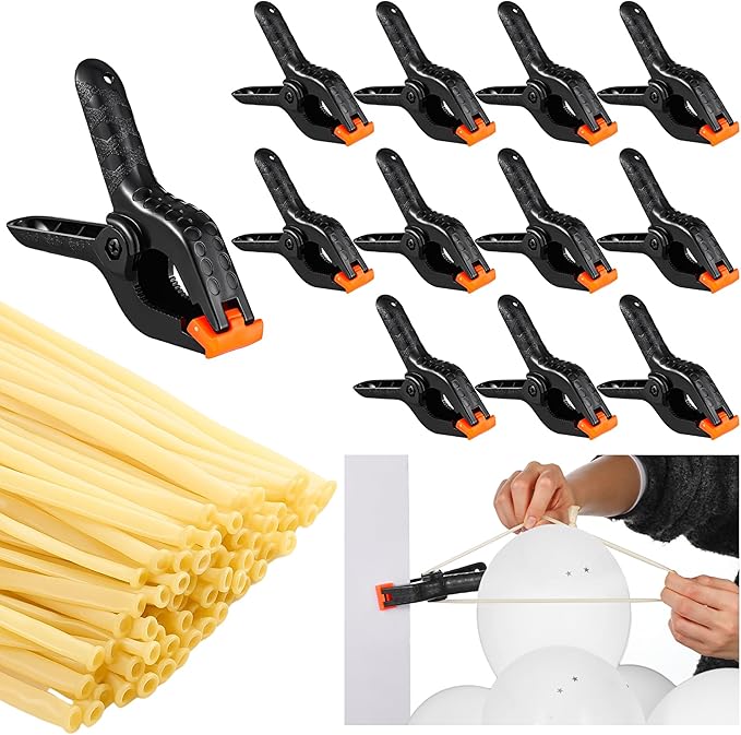 LemonRoad 12 Pack Large Balloon Arch Clips 4.5 Inch Heavy Duty Clips 100pcs by Unknown