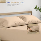 THREAD SPREAD 100% Cotton Pillowcases Standard/Queen Size Set of 2-400 Thread Count Cotton Pillowcases, Ultra Soft Cooling Sateen Weave Pillow Cases for Sleeping, Set of 2 Pillow Covers (Taupe)
