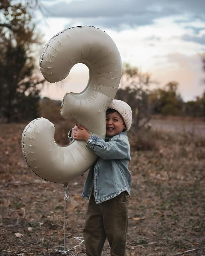 Numbers 12 Balloon 40Inch Cream Balloons - Image 4