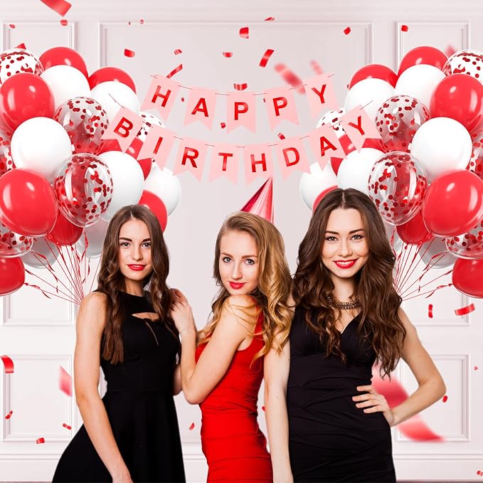 60pcs Red and White Balloons 12inch - Image 7