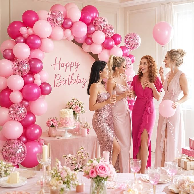 Paready Hot Pink Balloons Set - Image 7